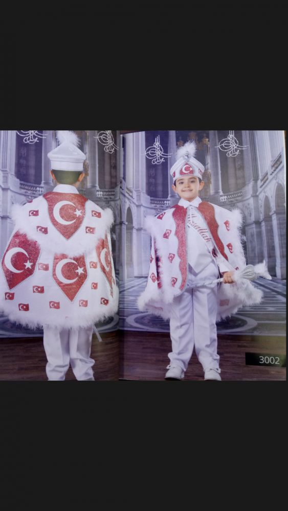 Türk bayraklı sünnetlik kıyafet