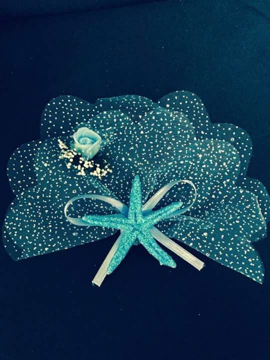 mavi deniz yıldızlı nikah şekeri
